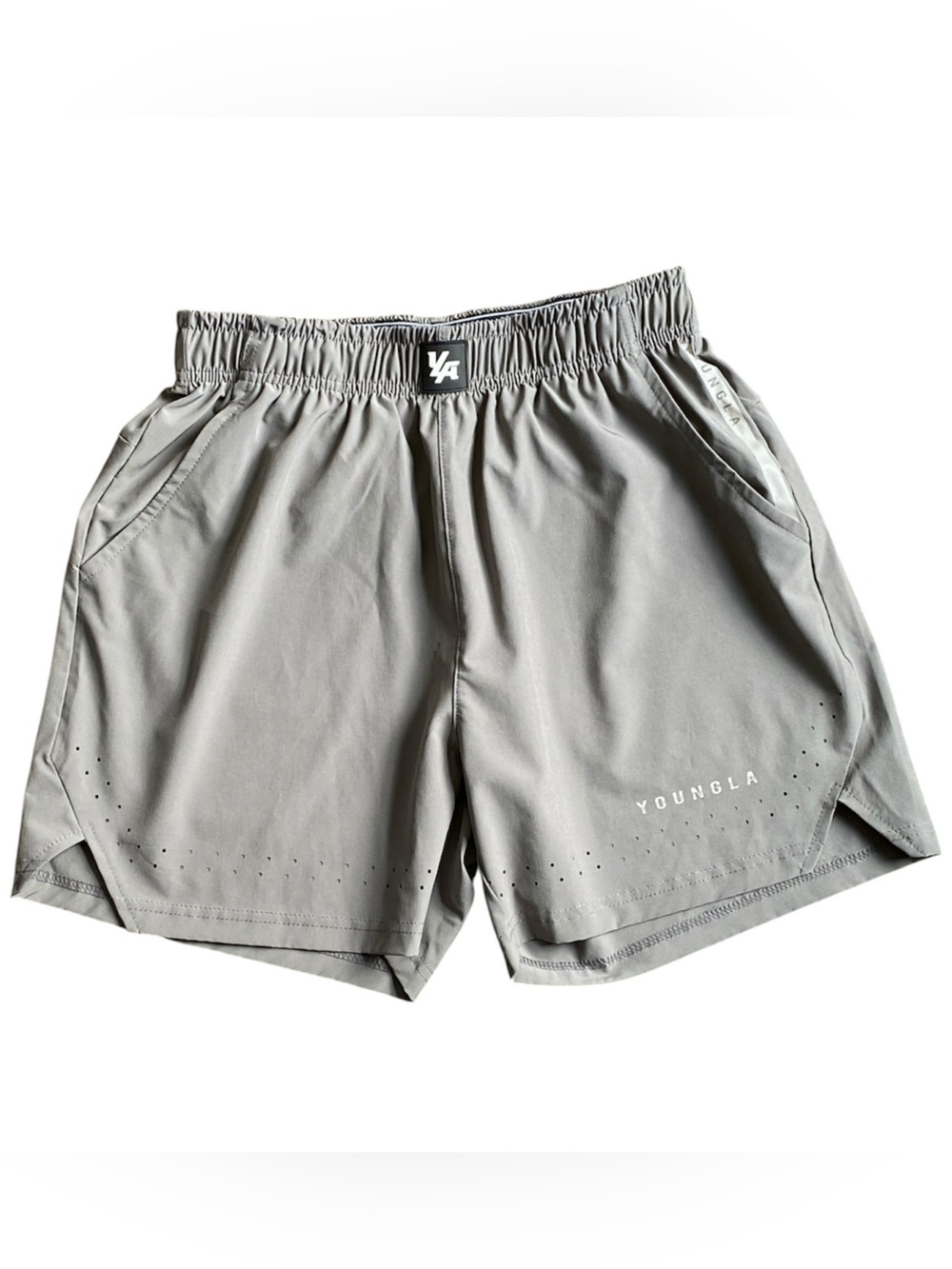 YoungLA Sprint Bodybuilding Shorts Size S Grey Athletic Elastic Waist